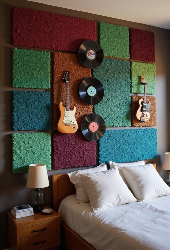 acoustic panels transformed into wall art