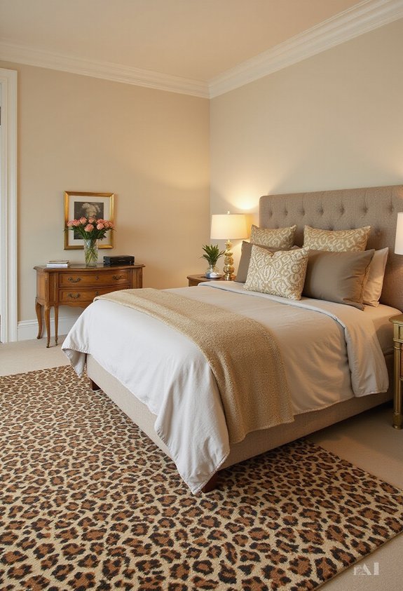 adventurous yet restful leopard print bedroom