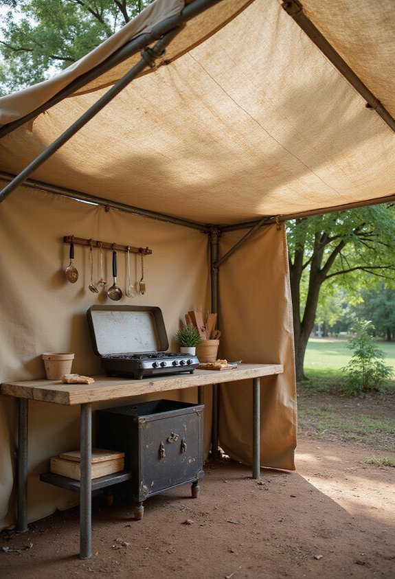 affordable flexible covered outdoor cooking