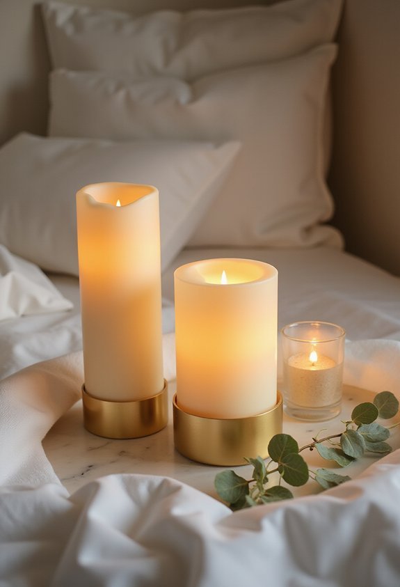 ambiance enhancing three wick scented candle centerpiece