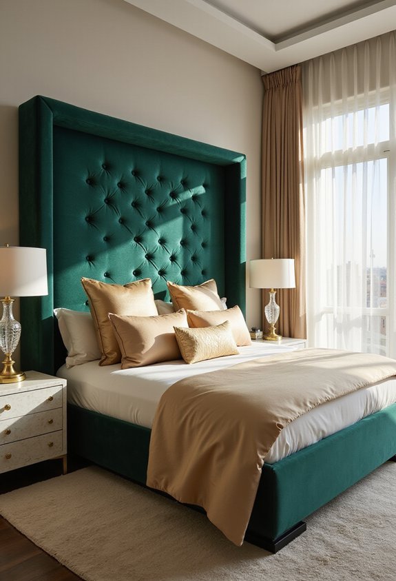 anchor bedroom design with statement headboard