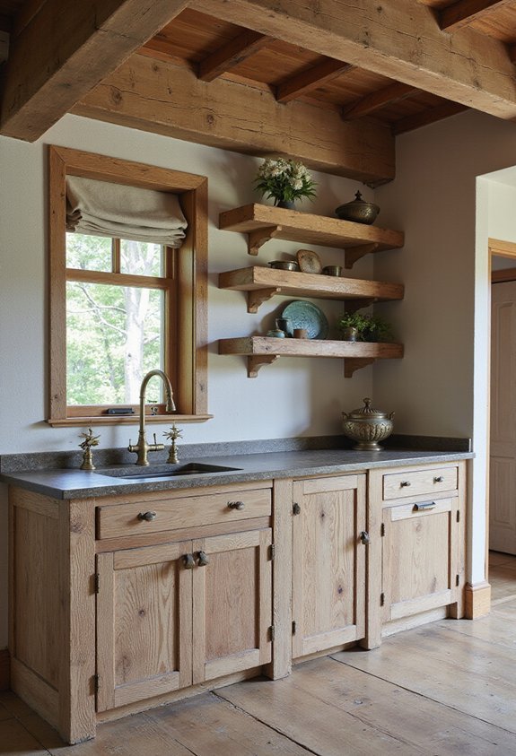 authentic rustic lakehouse kitchen materials