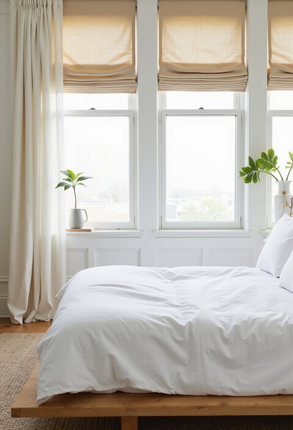 bedroom light and privacy balance