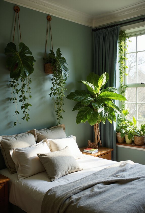 bedroom oasis with architectural greenery