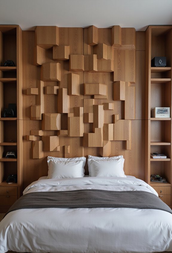 blocky minecraft inspired visually engaging custom headboard