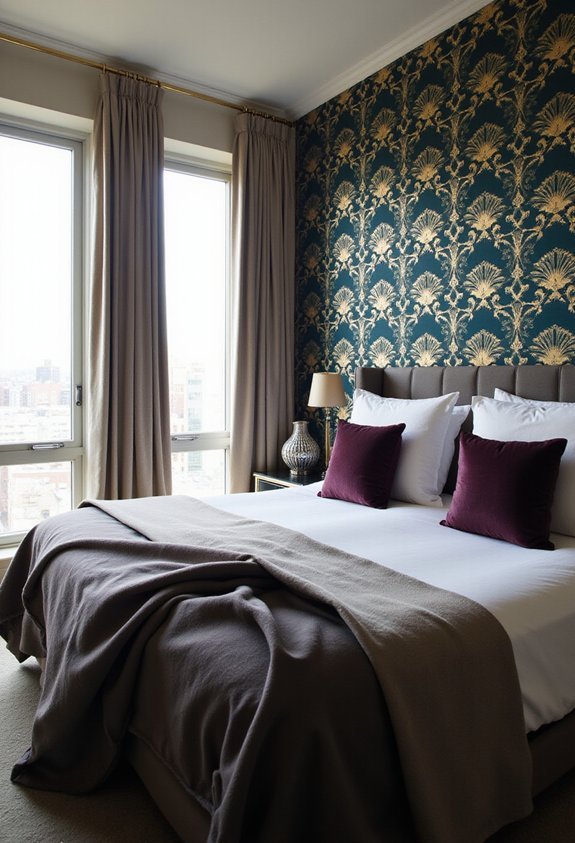 bold botanical accent wall