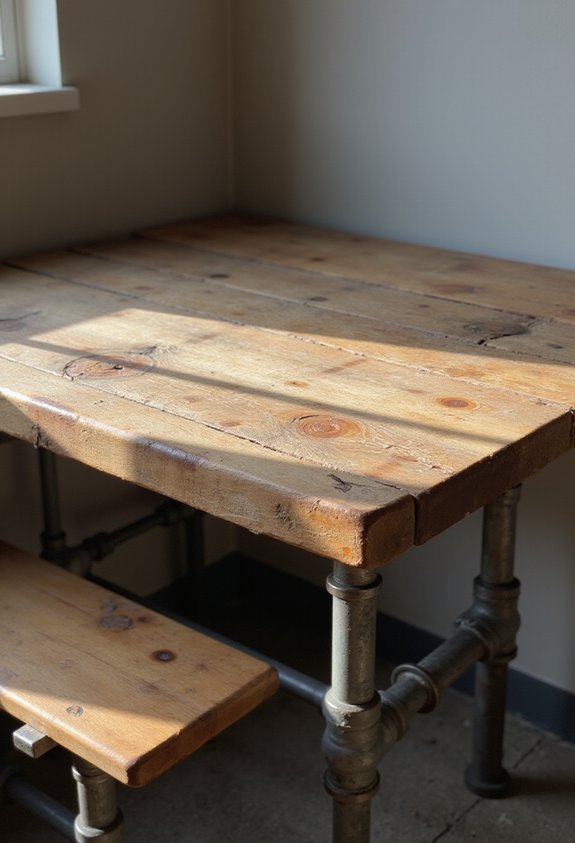 bold industrial metal wood