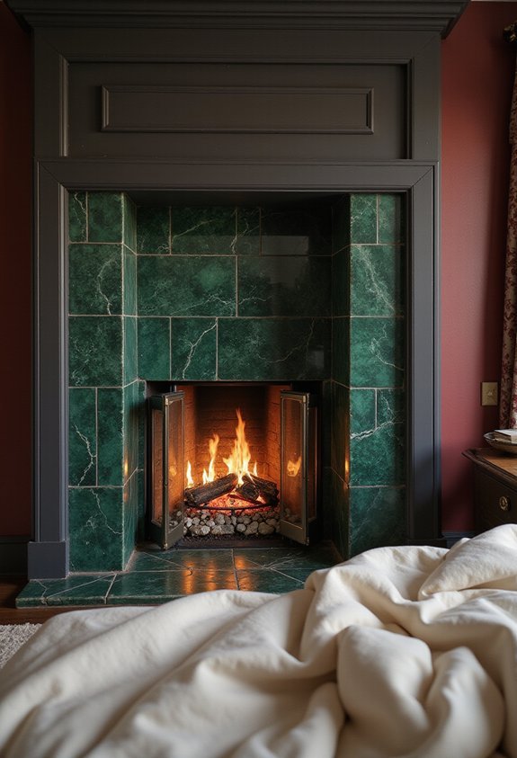 bold vibrant fireplace transformation