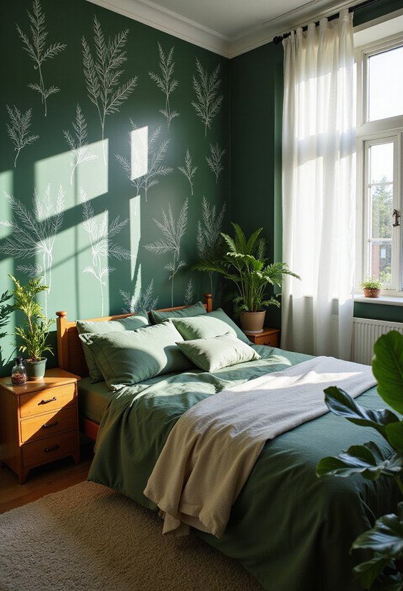 botanical wallpaper promotes relaxation atmosphere