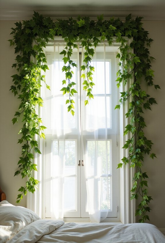botanical window frame elegance