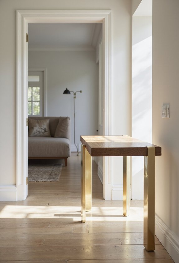 brass leg console tables elegant transitional