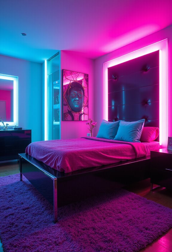 bright bold 80s inspired neon accents