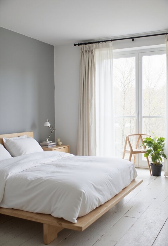 calm light filled scandinavian bedroom sanctuary