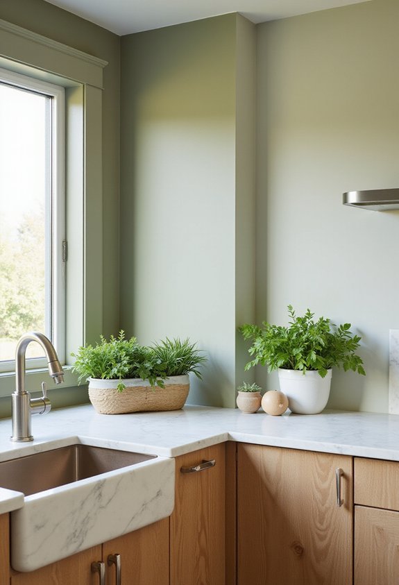 calming nature inspired curated relaxing kitchen