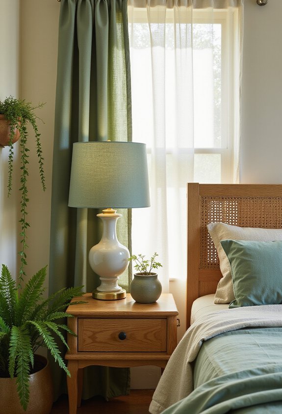 calming sophisticated nature inspired bedroom lighting