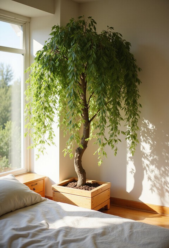 cascading graceful waterfall like weeping fig