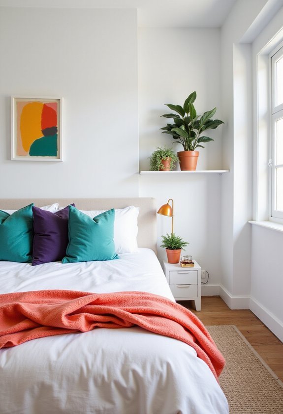 colorful accents elevate monochromatic design