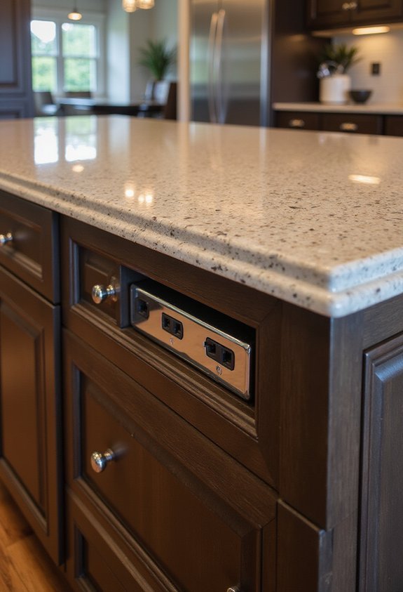 convenient discreet undermount power outlets