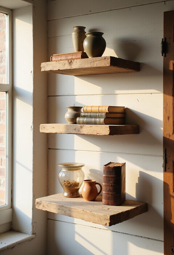 cozy cabin character rich rustic shelves