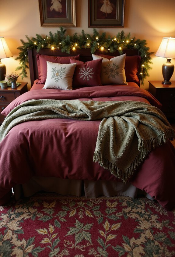cozy festive holiday themed bedroom rugs