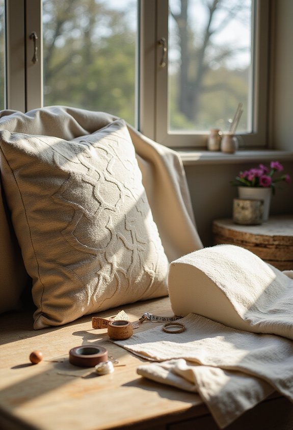 cozy functional customizable window seat cushion