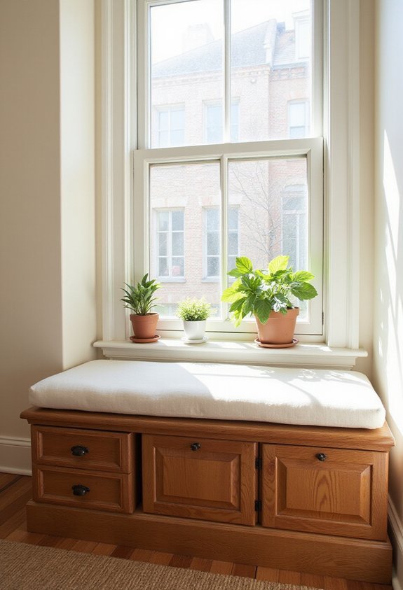 cozy hidden storage seating nook