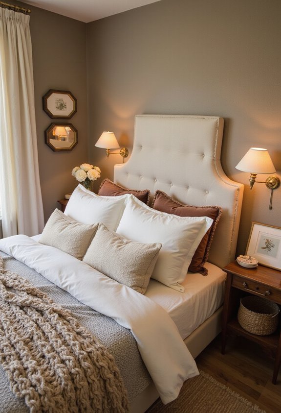 cozy luxe metallic bedroom accents