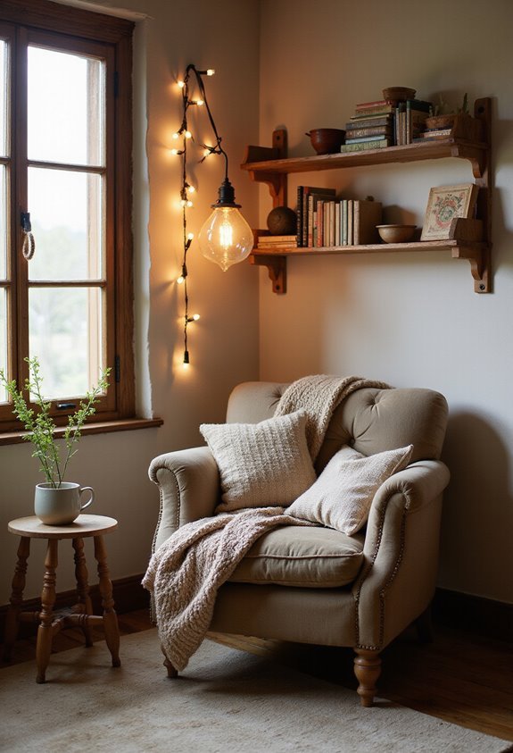 cozy reading sanctuary in unused corner