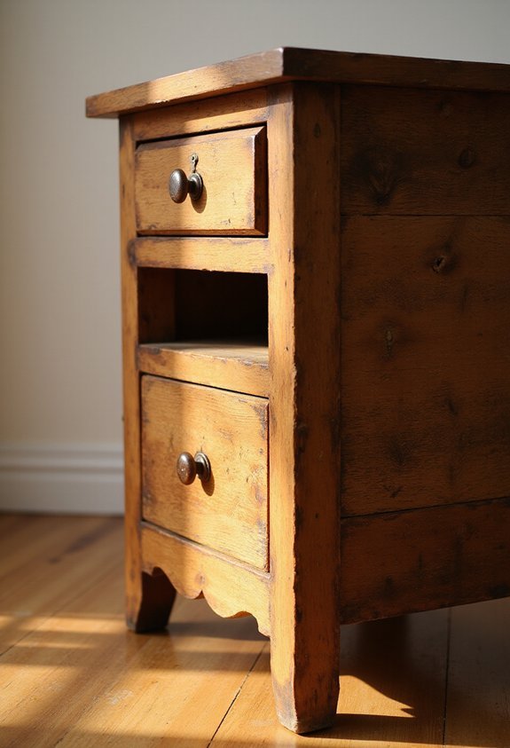 cozy sturdy rustic wooden nightstands