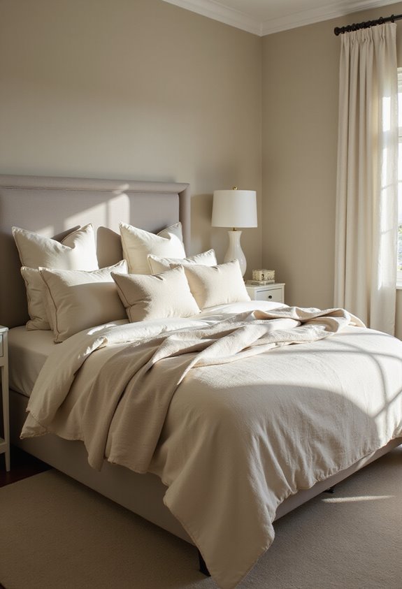 cozy supportive layered anchoring bedding