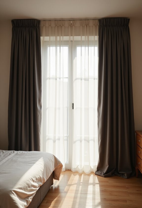 curated curtains frame bedroom beautifully