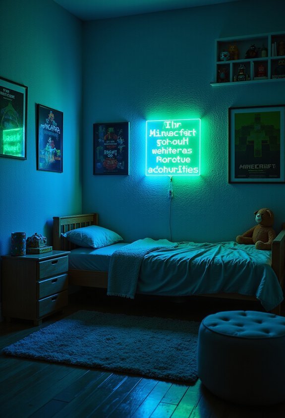 customized neon gaming inspired ambient decor