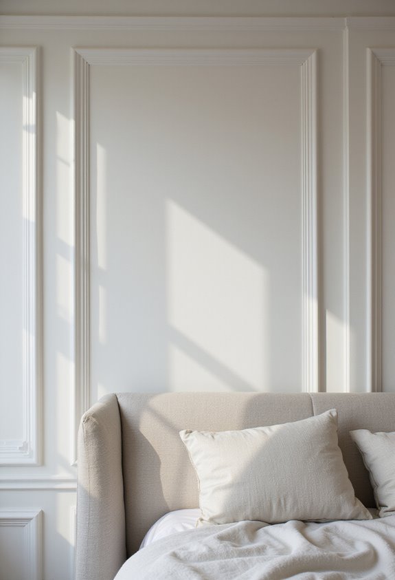 decorative molding enhances bedroom walls