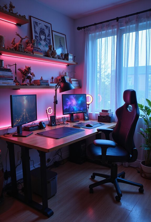 dedicated organized illuminated creative hobby station