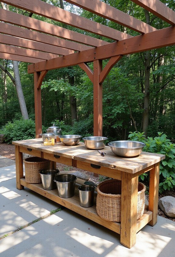 dedicated outdoor prep table storage