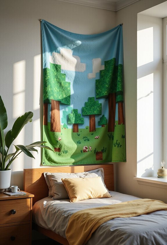 diverse versatile vibrant minecraft themed wall hangings