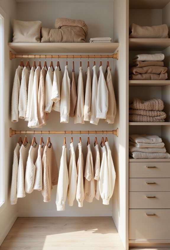 double rod closet organization