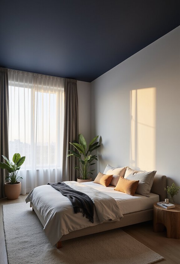 dramatic ceiling transformation with bold colors