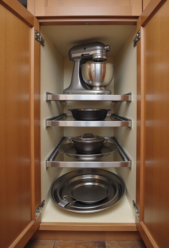 efficient accessible kitchen appliance storage