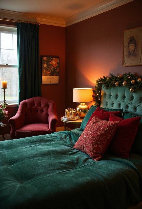 elegant holiday bedroom color palette