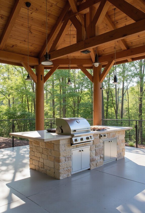 expansive permanent full featured outdoor living space