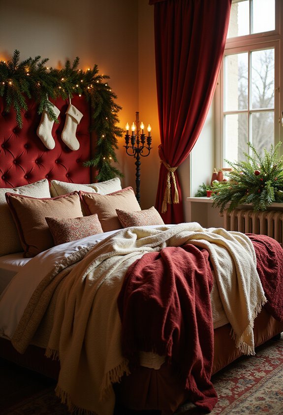 festive holiday bedroom decoration ideas