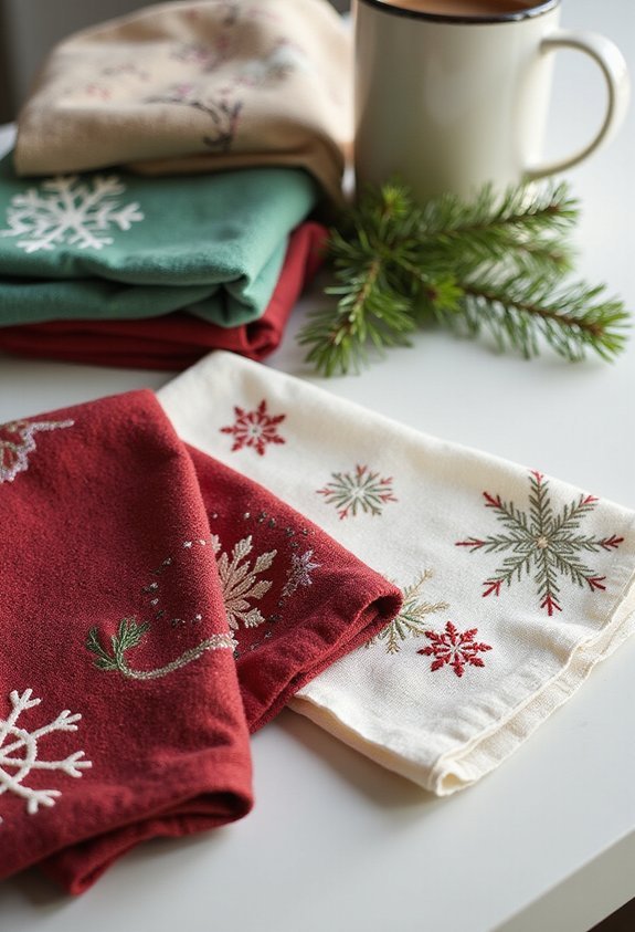festive kitchen linens transform seasonal cheer