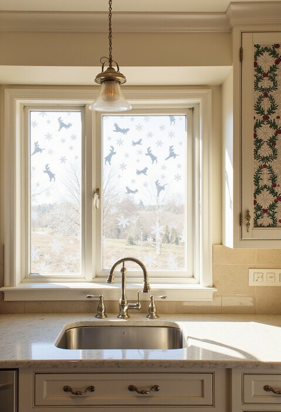 festive removable transformative window clings