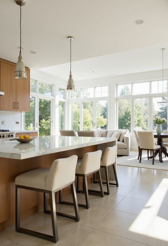 flexible zoning in open kitchens