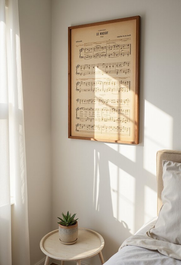 framed musical notation decorative artwork