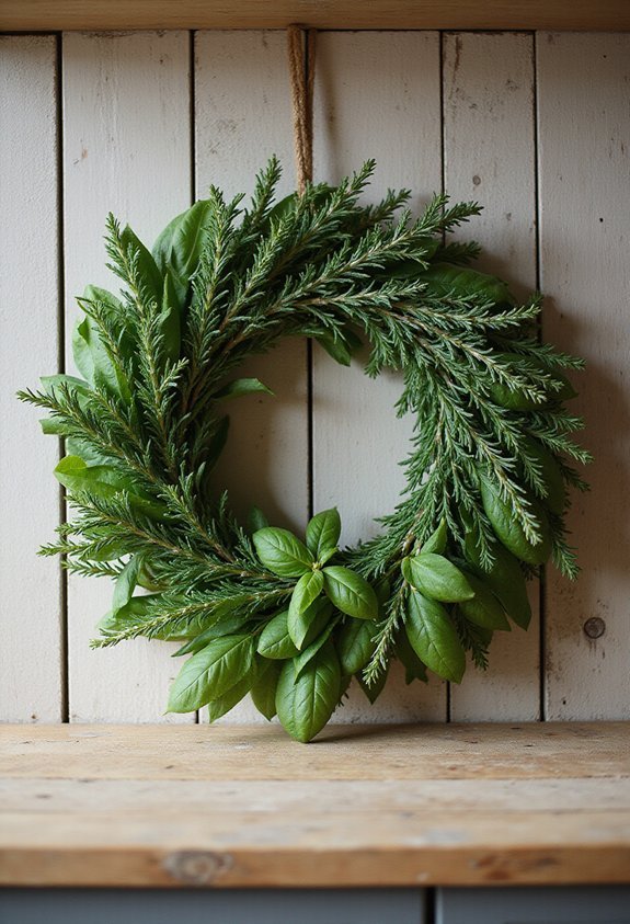 functional living utilitarian kitchen herb wreath