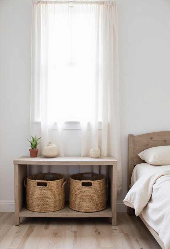 functional space saving bedside organized