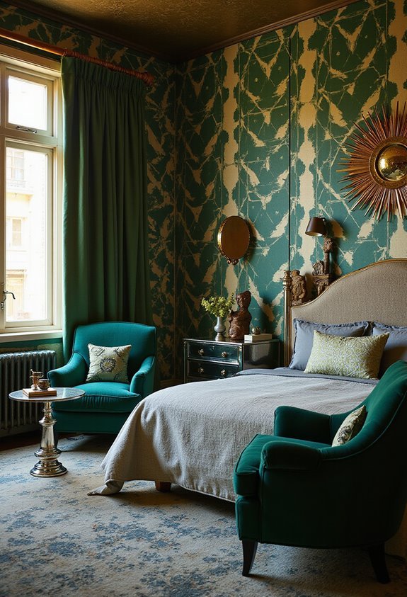 geometric art deco bedroom decor