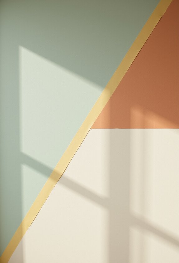 geometric pattern painter s tape complementary colors